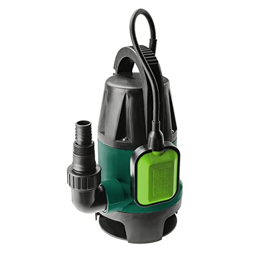 VERTO Schmutzwasserpumpe 400W, 7 500 L/H, Ø 35, Maximale Förderhöhe 5 m | Tauchpumpe Schmutzwasser mi Automatic-Funktion, Grün Tauchpumpe mit Integriertem Schwimmer von VERTO