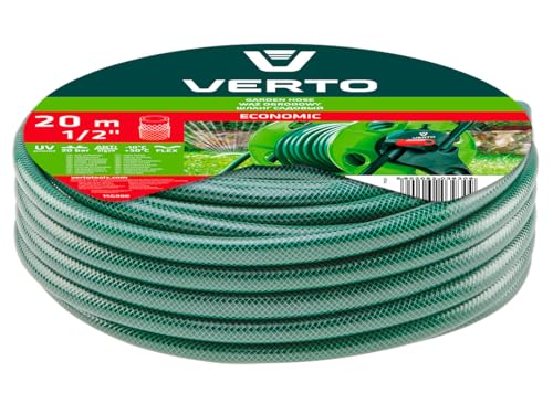 VERTO Gartenschlauch 1/2 Zoll, 20 m Länge, 3-lagiger - UV-beständig, Flexibel Schlauch - Wasserschlauch mit Anti-Algen-Innenausstattung, 20 bar Berstdruck - Grün von VERTO