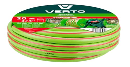 VERTO Professional Gartenschlauch 3/4 Zoll, 20 m Länge, 3-lagiger - UV-beständig, Flexibel Schlauch - Wasserschlauch mit Anti-Algen-Innenausstattung, 25 bar Berstdruck von VERTO