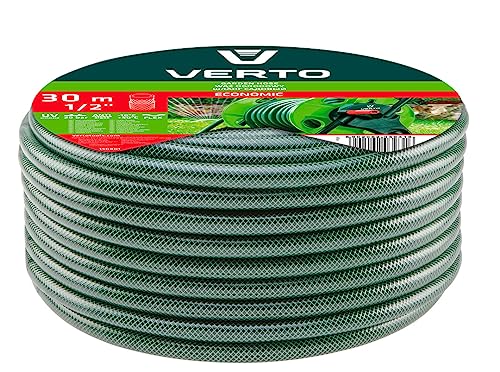 VERTO Gartenschlauch 1/2 Zoll, 30 m Länge, 3-lagiger - UV-beständig, Flexibel Schlauch - Wasserschlauch mit Anti-Algen-Innenausstattung, 20 bar Berstdruck - Grün von VERTO