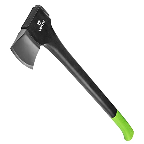 VERTO Profi Axt 550 g | Kopfplatte: 410 g Länge: 230 mm (9’’) Fiberglasstiel Universalaxt Holzaxt Spaltbeil Spaltaxt Zur präzisen Bearbeitung von Holz von VERTO