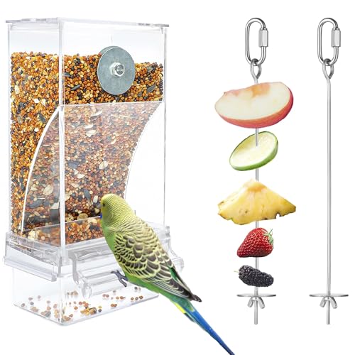 Automatischer Futterspender für Vögel Papageien Acryl Transparent Vogelfutterhaus Sittiche Käfig Futterautomat Vogelfutterspender Käfigzubehör für Kanarienvögel Nymphensittiche Finken Automatischer Futterspender für Vögel Papageien Acryl Transparent Vogelfutterhaus Sittiche Käfig Futterautomat Vogelfutterspender Käfigzubehör für Kanarienvögel Nymphensittiche Finken von VERTUPET