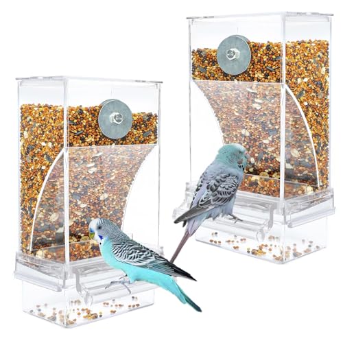 Automatischer Futterspender für Vögel Papageien Acryl Transparent Vogelfutterhaus Sittiche Käfig Futterautomat Vogelfutterspender Käfigzubehör für Kanarienvögel Nymphensittiche Finken Automatischer Futterspender für Vögel Papageien Acryl Transparent Vogelfutterhaus Sittiche Käfig Futterautomat Vogelfutterspender Käfigzubehör für Kanarienvögel Nymphensittiche Finken von VERTUPET