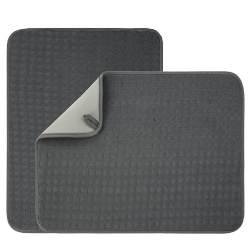 VESHE Mikrofaser-Abtropfmatte für Küchentheke, ultra-saugfähige Abtropfmatte, Geschirr-Abtropfmatte, Geschirr-Abtropfmatte, 50,8 x 38,1 cm, Dunkelgrau, 2 Stück VESHE Mikrofaser-Abtropfmatte für Küchentheke, ultra-saugfähige Abtropfmatte, Geschirr-Abtropfmatte, Geschirr-Abtropfmatte, 50,8 x 38,1 cm, Dunkelgrau, 2 Stück von VESHE
