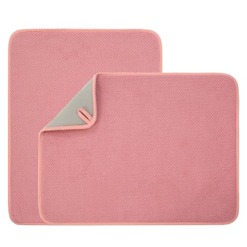 VESHE Mikrofaser-Abtropfmatte für Küchentheke, ultra-saugfähige Abtropfmatte, Geschirr-Abtropfmatte, Geschirr-Abtropfmatte, 50,8 x 38,1 cm, Rosa, 2 Stück VESHE Mikrofaser-Abtropfmatte für Küchentheke, ultra-saugfähige Abtropfmatte, Geschirr-Abtropfmatte, Geschirr-Abtropfmatte, 50,8 x 38,1 cm, Rosa, 2 Stück von VESHE