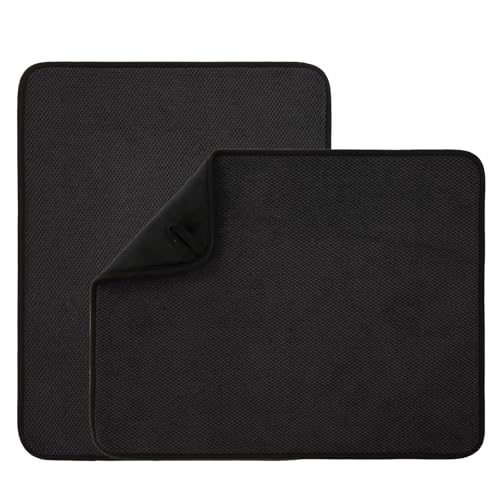 VESHE Mikrofaser-Abtropfmatte für Küchentheke, ultra-saugfähige Abtropfmatte, Geschirr-Abtropfmatte, Geschirr-Abtropfmatte, 50,8 x 38,1 cm, Schwarz, 2 Stück VESHE Mikrofaser-Abtropfmatte für Küchentheke, ultra-saugfähige Abtropfmatte, Geschirr-Abtropfmatte, Geschirr-Abtropfmatte, 50,8 x 38,1 cm, Schwarz, 2 Stück von VESHE