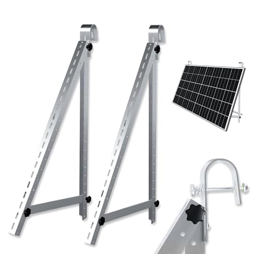 Balkonkraftwerk Halterung Solarhalterung 114cm für Geländer Balkon PV Modul Aufständerung 45 Zoll verstellbar Winkel 0-90 Grad (2 Stück - 1 Modul - Balkon/Geländer) von VESKA