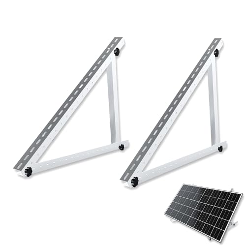 Balkonkraftwerk Halterung Solarhalterung 114cm für Geländer Balkon PV Modul Aufständerung 45 Zoll verstellbar Winkel 0-90 Grad (2 Stück - 1 Modul - Dach/Freistehend) von VESKA