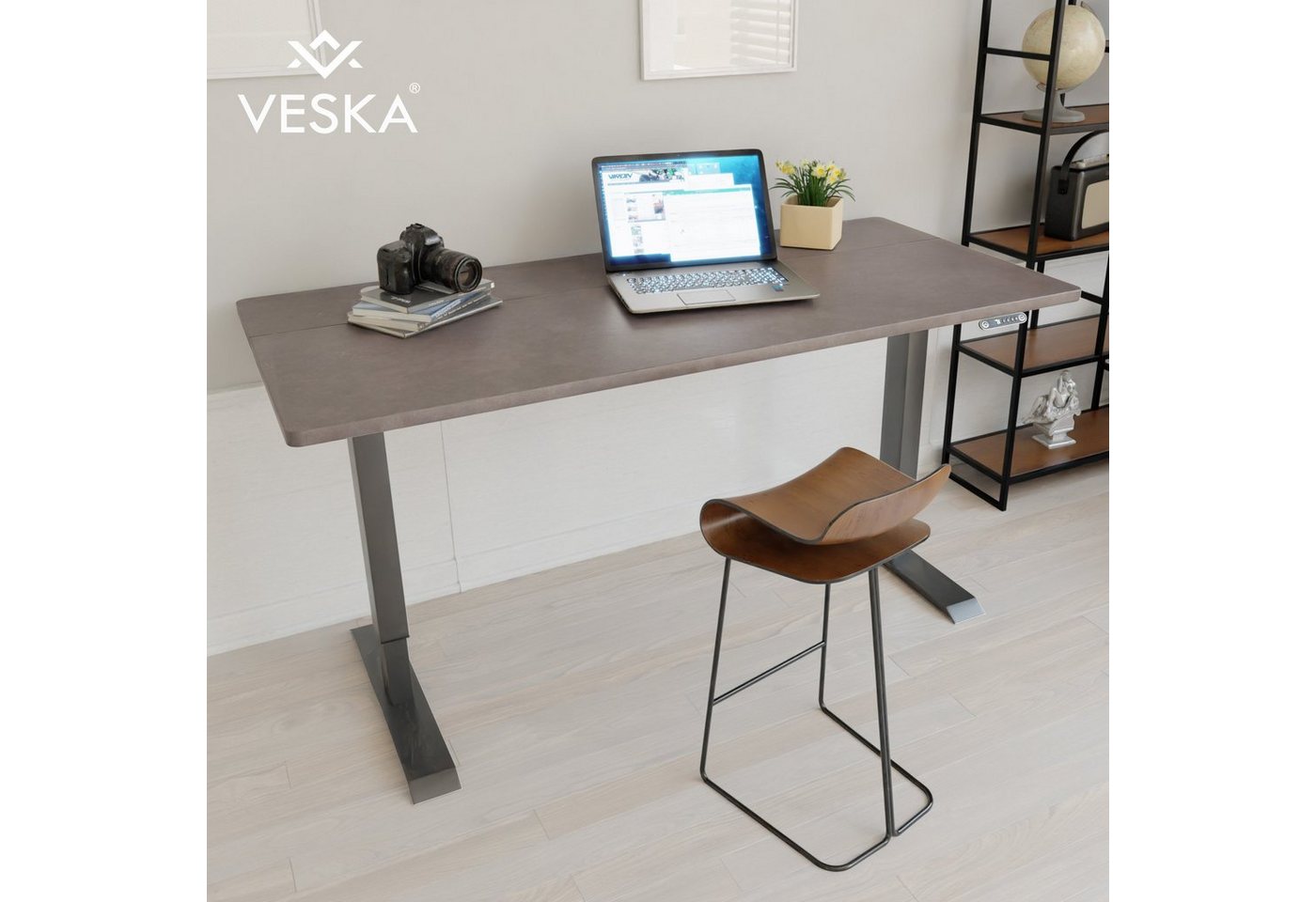 VESKA Schreibtisch Höhenverstellbar 140 x 70 cm - Bürotisch Elektrisch mit Touchscreen - Sitz- & Stehpult Home Office von VESKA