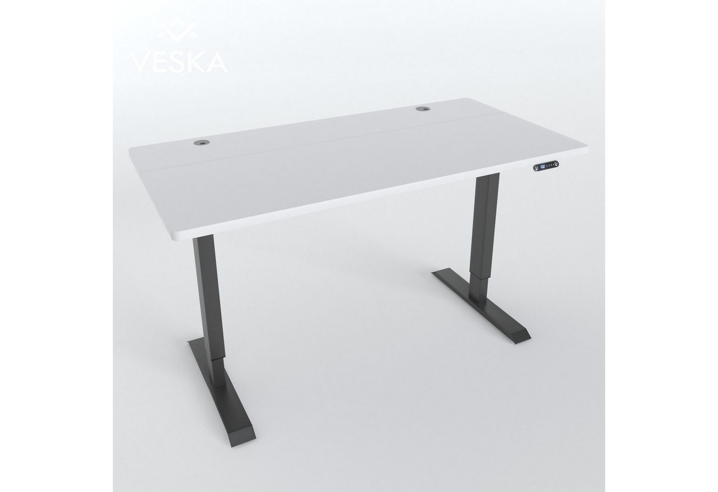 VESKA Schreibtisch Höhenverstellbar 140 x 70 cm - Bürotisch Elektrisch mit Touchscreen - Sitz- & Stehpult Home Office von VESKA