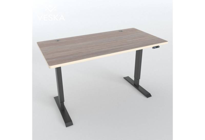 VESKA Schreibtisch Höhenverstellbar 140 x 70 cm - Bürotisch Elektrisch (mit Touchscreen, Sitz- & Stehpult Home Office) von VESKA