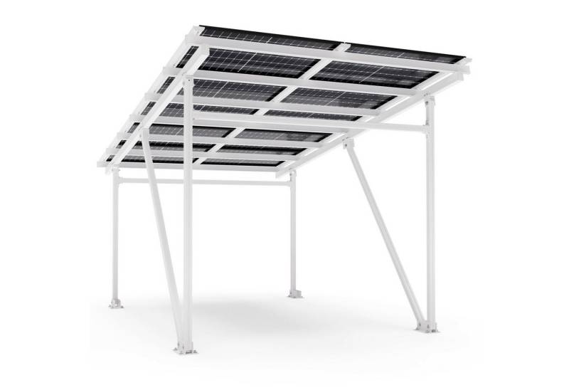 VESKA Solarmodul Solar Carport Glas/Glas PV Garage, 5250,00 W, Monokristallin, (Aluminium Solarcarport 5,60 x 3,70m - 5,25KW - EcoPort 5000Bi) von VESKA