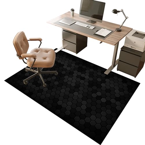 Bürostuhl Unterlage 120 x 140 cm Unterlage Schreibtischstuhl - Bürostuhl Teppich Unterlage - Mehrzweck-Stuhlteppich für zu Hause - Kratzfest Bodenmatte Stuhlunterlage für Laminat Parkett Hartböden von VETCS