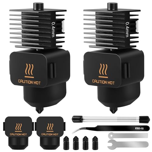 A1 Mini/A1 Hotend Druckkopf Hot End Kit Extruder Hochtemperatur 0,4mm gehärtete Stahldüse Ersatz mit Silikon Abdeckung Socke, Reinigungsnadel, Pinzette usw für Bambu Labor 3D Drucker Zubehör 33 Stück von VEUWOLM