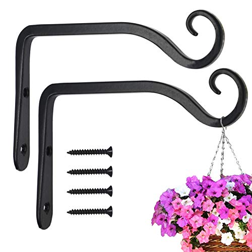 LOOGI Pflanzenhalterung Blumenampelhalter Eisen Wandhaken Blumenampel Wandhalter Haken 15cm zum Aufhängen von Pflanzer Vogelhäuschen Laterne Windspiele Wandleuchter - 2 Stücke von LOOGI