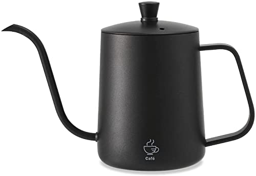 Kettle Pour Over Kaffee Wasserkocher mit Schwanenhals 600ml mit Auslauf Kaffeekanne Tropfkaffeemaschine Lang Schmal Edelstahl Pour Over Wasserkocher Geschenk von VEVOK CHEF