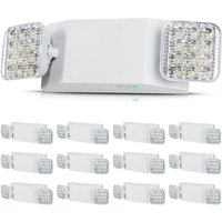 12er-Pack kommerzielle Notbeleuchtung, 3 w, weiße LED-Notausgangsbeleuchtung mit 180-Minuten-Backup-Batterie, verstellbarer 2-LED-Quadratkopf, von VEVOR