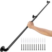 2 Stk. Retro Wasserrohr Handlauf 152cm Industrieller Geländer Schutzbügel Kohlenstoffstahl Mattes Finish Handlauf Rustikal 200 kg Tragfähigkeit 2 Stk. Retro Wasserrohr Handlauf 152cm Industrieller Geländer Schutzbügel Kohlenstoffstahl Mattes Finish Handlauf Rustikal 200 kg Tragfähigkeit von VEVOR