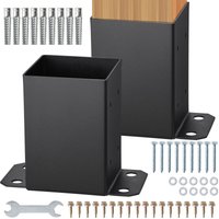 2er-Set Aufschraubhülse 96 x 140 x 163 mm Pfostenträger aus Kohlenstoffstahl mit Sprühbeschichtung Installation auf Beton-oder Holzböden Pfostenschuh von VEVOR