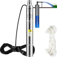 3' Tiefbrunnenpumpe 550W Brunnenpumpe Max. Durchfluss 35L/min Tauchpumpe Max. Förderhöhe 108m Tauchwasserpumpe Sandbeständig 5% Max. Drehzahl von VEVOR