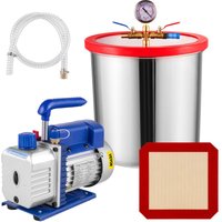 3CFM Vakuumpumpe Gauge Klimaanlage Set Kühlvakuumpumpe mit 5 Gallonen Vakuumkammer - Vevor von VEVOR