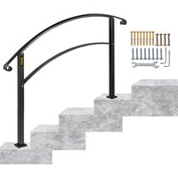 4FT Verstellbarer Treppenhandlauf Schwarz Eisen 3 bis 4 Stufen Stabil Stilvoll Dekoration Wohnen von VEVOR