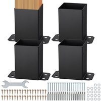4er-Set Aufschraubhülse 96 x 140 x 163 mm Pfostenträger aus Kohlenstoffstahl mit Sprühbeschichtung Installation auf Beton-oder Holzböden Pfostenschuh von VEVOR