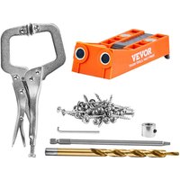 Vevor - 50 tlg. Pocket Hole Jig Kit Doppeltaschenloch mit Vierkantantriebsbit & C-Klemmen, Dübelhilfe Bohrlehre zum Bohren von Taschenlöchern und von VEVOR