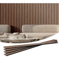 Akustikpaneele, Akustikplatten, 2400 x 200 mm, MDF-Akzent-Holzwandpaneele für moderne Innenwände, Wandpaneele aus Kunstholz für stilvolles Dekor und Akustikpaneele, Akustikplatten, 2400 x 200 mm, MDF-Akzent-Holzwandpaneele für moderne Innenwände, Wandpaneele aus Kunstholz für stilvolles Dekor und von VEVOR