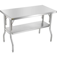 Vevor - Arbeitstisch Küche, 1220 x 610 x 850 mm Arbeitstisch Gastro 2-lagiger Zubereitungstisch Edelstahl Gastro Tisch, Essenszubereitung Gewerbe von VEVOR