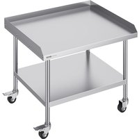 Arbeitstisch aus Edelstahl, gewerblicher Arbeitstisch zur Lebensmittelzubereitung mit 4 Rädern, Lenkrollen, 3-seitiger Spritzschutz, 762 x 914 x 762 Arbeitstisch aus Edelstahl, gewerblicher Arbeitstisch zur Lebensmittelzubereitung mit 4 Rädern, Lenkrollen, 3-seitiger Spritzschutz, 762 x 914 x 762 von VEVOR