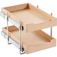 Ausziehbarer 2-stufiger Schrank-Organizer Schrankschublade Regal (315 x 533 x 76 mm) mit sanftem Schließmechanismus, Holz-Schiebeschublade Unter- und von VEVOR