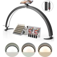 Desktop Halbmondlicht für Nägel mit Telefonhalter (40 w 735 mm lang) Nageltechniklicht, Nageltischlampe mit einstellbarer Helligkeit, von VEVOR