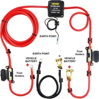 Vevor - Doppelbatterie Trennrelais 12 v Split Charge Kit, 140 a spannungsempfindliches Relais Set -30 bis 105 ℃, automatisches Ladegerät & Kabel Set von VEVOR
