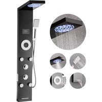 Duschpaneel-Turmsystem (6 in 1) mit Regenwasserfall-Duschkopf & led, (1345 mm) Duschsäule aus gebürstetem Edelstahl, Regenmassagesystem zur von VEVOR