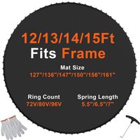 Vevor - Ersatz-Trampolinmatte Sprungmatte für 426 cm Rahmen, universelle Sprungmatte für rundes Trampolin, verstärkte UV-beständige Matte mit 72 von VEVOR