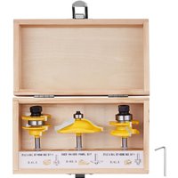 Fräser-Trio, 3-teilig, langlebige Hartmetallspitzen, 1/4-Zoll-Schaft, inkl. Aufbewahrungskoffer aus Holz, ideal für Holzarbeiter aller Niveaus, von VEVOR