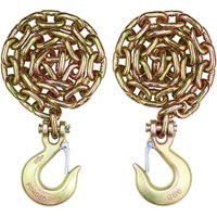 G80 Transport-Binderkette, 3/8 Zoll x 2,9 Fuß, 2er-Pack Abschleppkette mit Gabelkopf-Karabinerhaken, 7100 lbs sichere Arbeitslast, von VEVOR