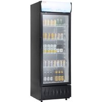 Getränkekühlschrank Flaschenkühlschrank Schwarz 275 l, Getränkekühlschrank mit 4 Verstellbaren Einlegeböden, Gastro Getränkekühler led 7-Stufige von VEVOR