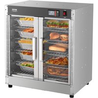 Hot Box Speisenwärmer 5-stufiger Imbisswärmer mit Wasserschale &5 Pfannen &Glas-Doppeltür und verstellbaren Ablagen,Speisenwärmerschrank aus von VEVOR