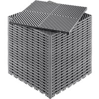 Ineinandergreifende Drainagematte, 15,7 x 15,7 Zoll, modulares ineinandergreifendes Kissen, 24-teiliges Spleiß-Drainagematten, rutschfeste graue von VEVOR
