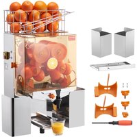 Kommerzielle Orangenpresse Halbautomatischer 120-W-Entsafter, Edelstahl-Orangenpresse für 20 Orangen pro Minute, mit Wasserhahn & PC-Abdeckung von VEVOR