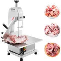 Kommerzielle elektrische Fleischbandsäge Knochenschneidemaschine, 650 w Tisch-Knochensäge, 315 x 460 mm Werkbank, Gefrierfleischschneider für von VEVOR