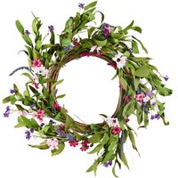 Künstlicher Dekokranz, 55,88 cm, Rosa/Grün, verziert mit Gänseblümchen, Schleierkraut, Knospen, Türkranz für alle Jahreszeiten, als Dekoration für Künstlicher Dekokranz, 55,88 cm, Rosa/Grün, verziert mit Gänseblümchen, Schleierkraut, Knospen, Türkranz für alle Jahreszeiten, als Dekoration für von VEVOR