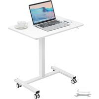 Vevor - Laptoptisch Höhenverstellbar 713–1118 mm Notebooktisch Projektionstisch, Weiß Laptoptisch Rollbar 690 x 480 mm Mobiler Schreibtisch von VEVOR