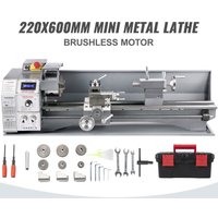 Mini Drehbank 220x600mm Drehmaschine Metall 750 w Mini Drechselbank für Metallbearbeitung Drehbank Metall präzise einfach zu bedienen - Vevor von VEVOR