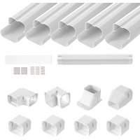 Mini-Split-Line-Set-Abdeckung 76,2 mm b 3110 mm l, dekorative PVC-Rohrleitungsabdeckung für Klimaanlage mit 5 geraden Kanälen und vollständigen Mini-Split-Line-Set-Abdeckung 76,2 mm b 3110 mm l, dekorative PVC-Rohrleitungsabdeckung für Klimaanlage mit 5 geraden Kanälen und vollständigen von VEVOR