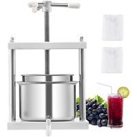 Obstweinpresse Obstmühle, (5 l) mit 2 Edelstahlfässer, manueller Entsafter zur Weinherstellung, Apfelweinpresse Apfelpresse Traubenpresse von VEVOR
