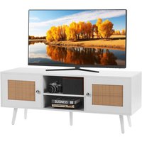 Rattan-TV-Ständer, Fernsehschrank Boho-TV-Schrank für 140 cm Fernseher, Retro-TV-Ständer, Rattan-TV-Konsole mit verstellbaren Regalen & 2 Türen, für Rattan-TV-Ständer, Fernsehschrank Boho-TV-Schrank für 140 cm Fernseher, Retro-TV-Ständer, Rattan-TV-Konsole mit verstellbaren Regalen & 2 Türen, für von VEVOR