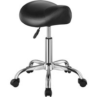 Sattelhocker Rollhocker 204 kg belastbarer höhenverstellbarer (55-71 cm) Drehhocker Arbeitshocker, ergonomischer verdickter PU-Leder-Drehsattelstuhl von VEVOR